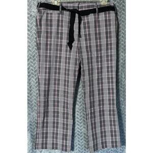 Golftini Womens Grey/Pink Plaid Golf  Active Pant Size 8 Sporty Casual